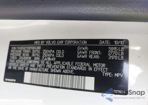 2011 Volvo Xc90 3.2 из США, поврежденный, VIN YV4952CYXB1584388